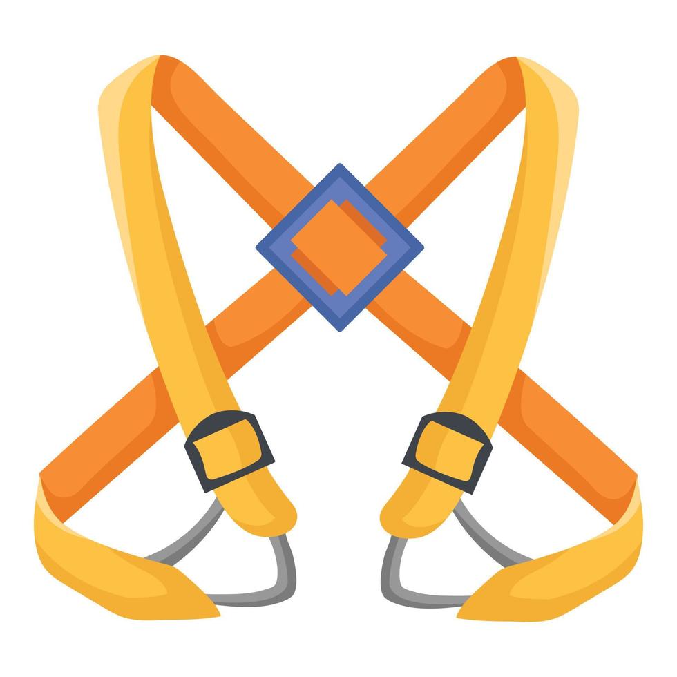 icono de cinturón de escalada, estilo plano vector