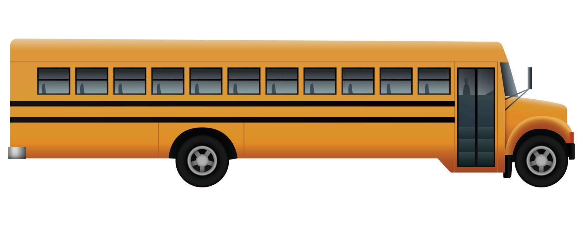 Door side of school bus mockup, realistic style vector