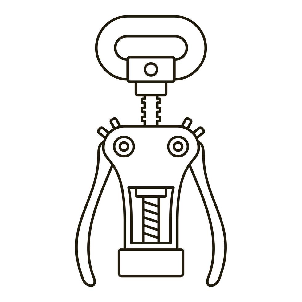 Old bottle opener icon, outline style vector