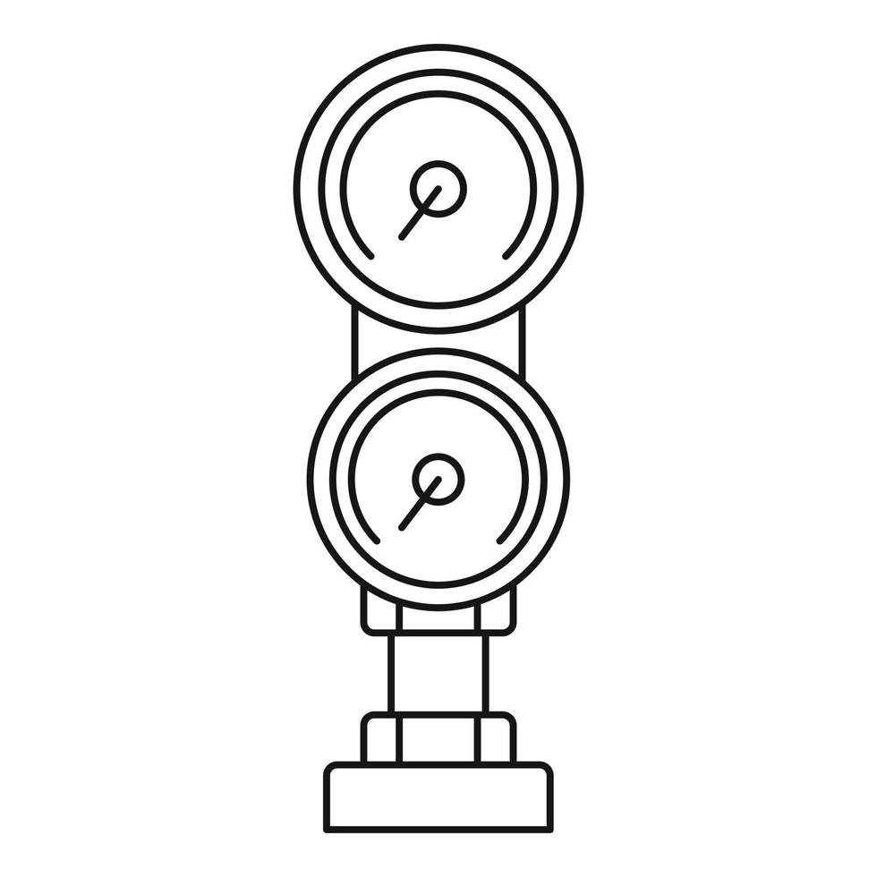 Diving gauge icon, outline style vector