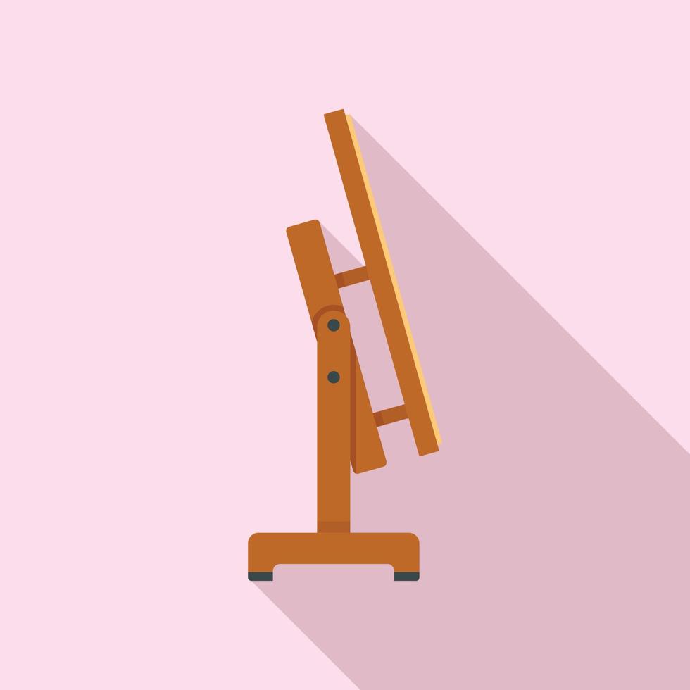 Architect wood stand icon, flat style vector