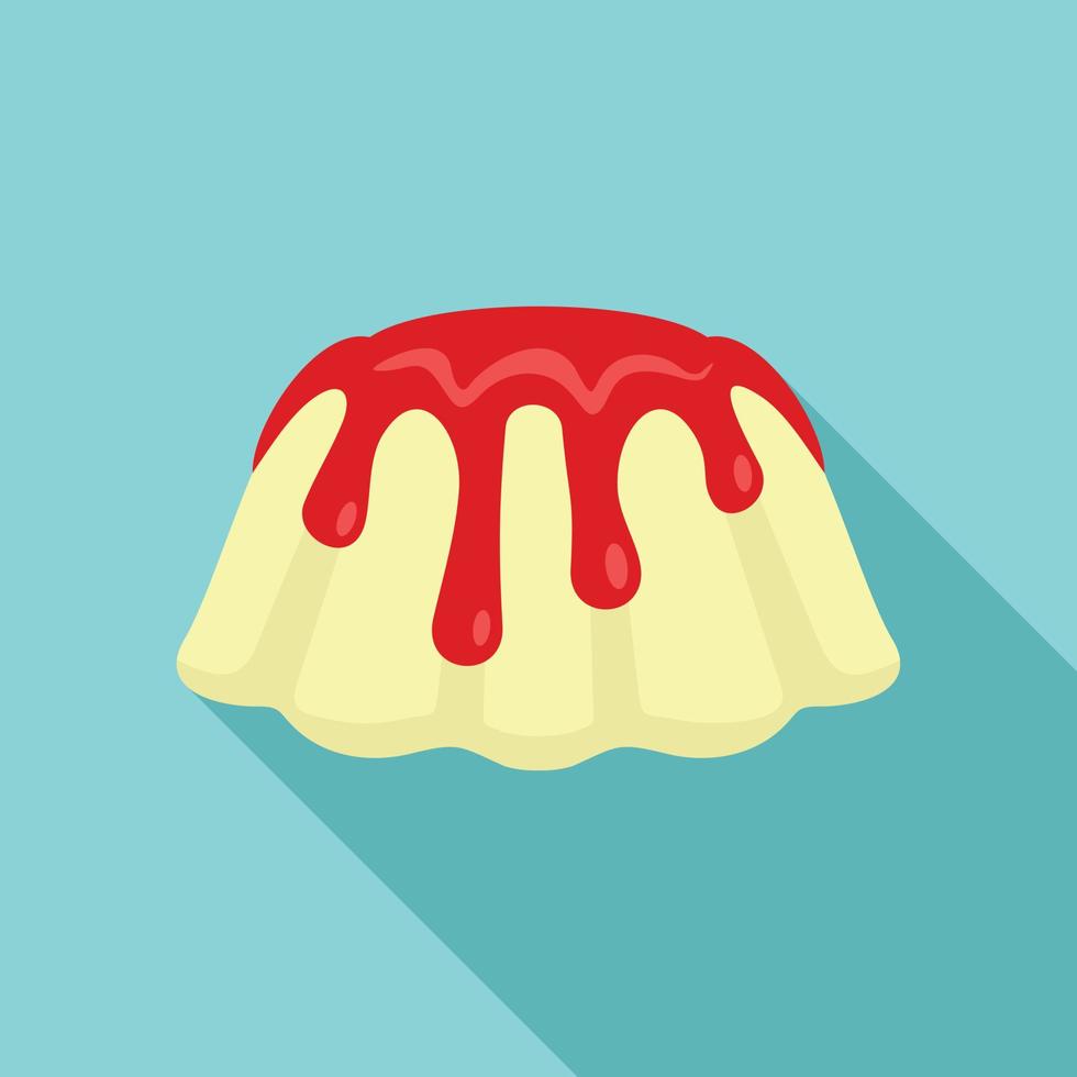 Jelly cake icon, flat style vector