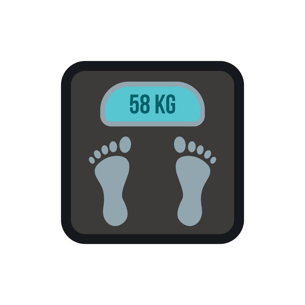 Black floor scales icon, flat style vector