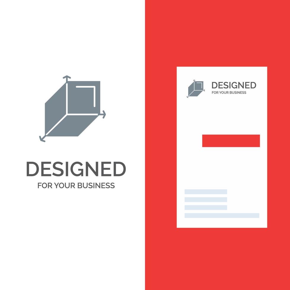 3d Box Cuboid Design Grey Logo Design and Business Card Template vector