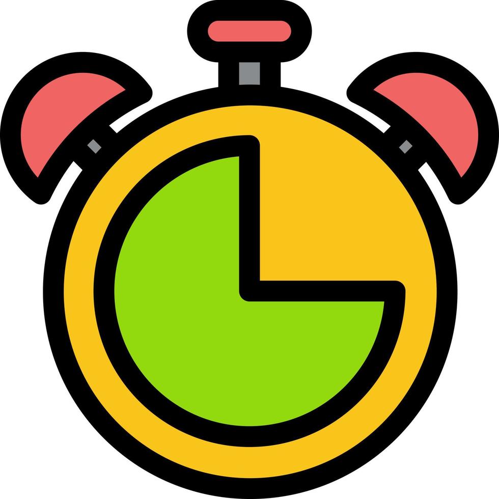 Alarm Clock Education Timer  Flat Color Icon Vector icon banner Template