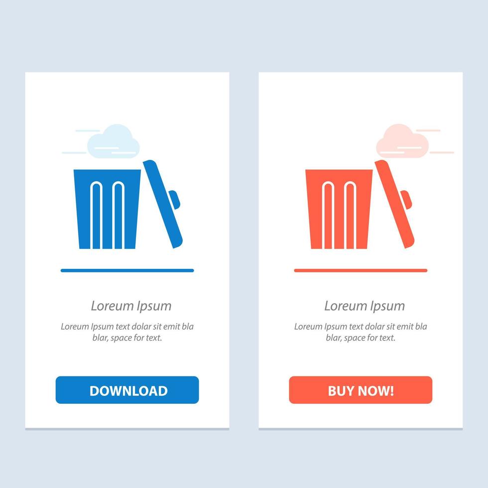 Ecology Environment Garbage Trash  Blue and Red Download and Buy Now web Widget Card Template vector