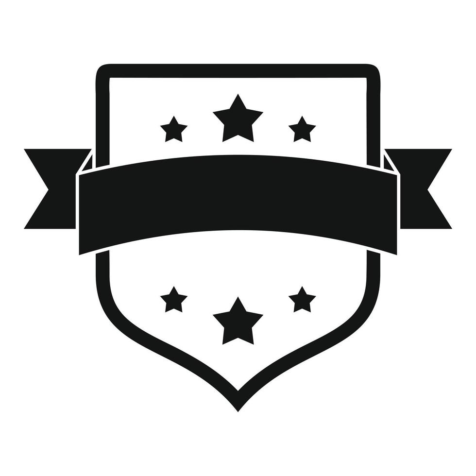 Badge vintage icon, simple black style vector