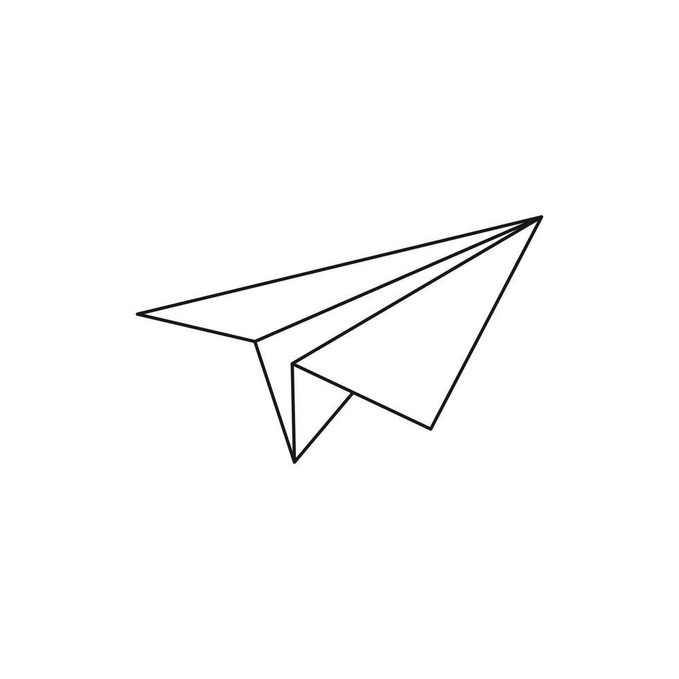 Paper plane icon, outline style vector