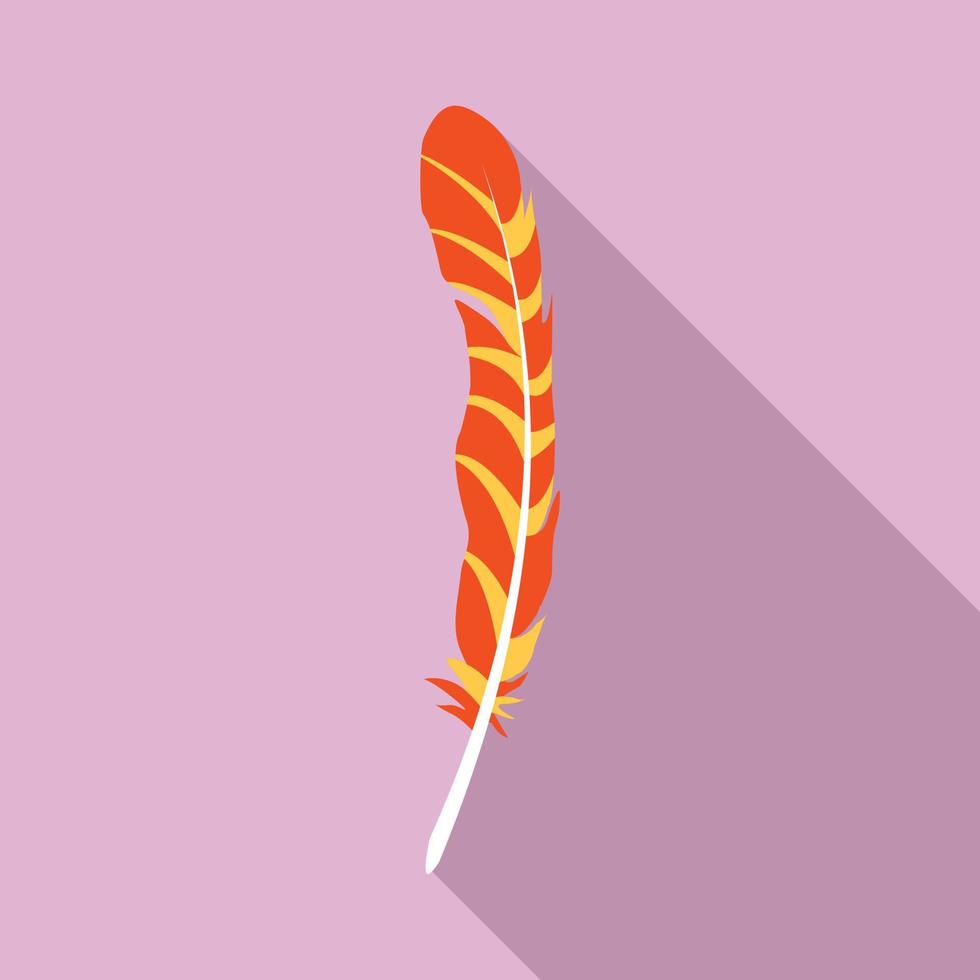 Native feather icon, flat style vector