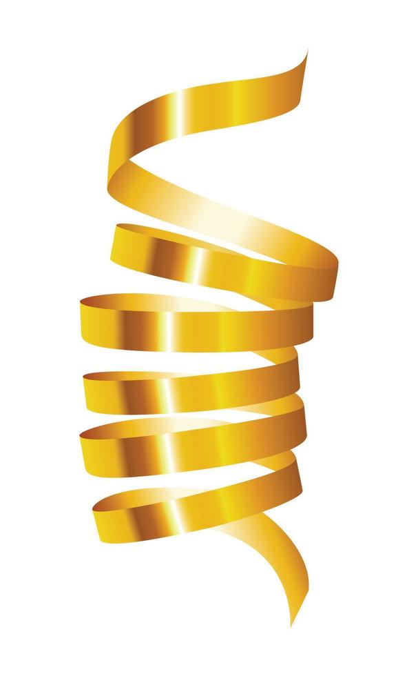 maqueta de serpentina dorada, estilo realista vector