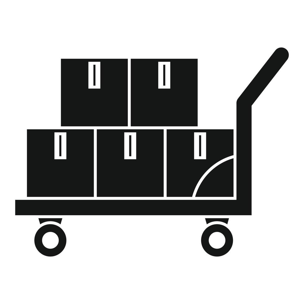 Delivery box cart icon, simple style vector