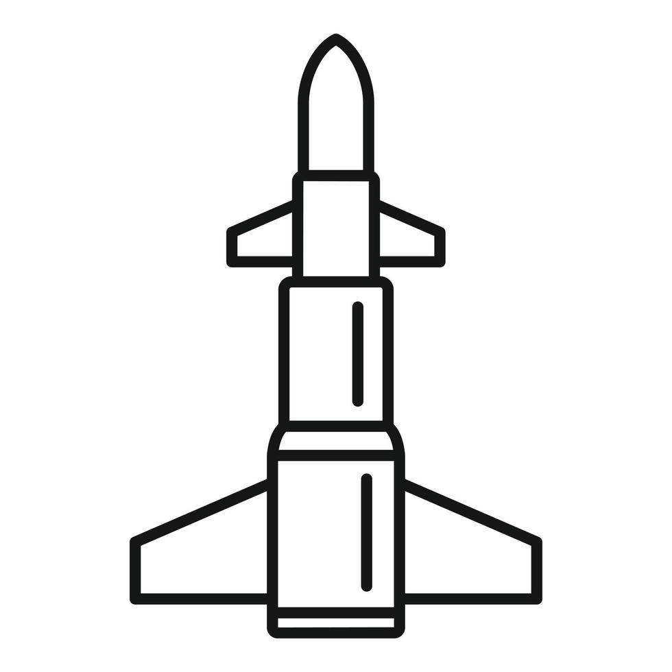 icono de cohete intercontinental, estilo de contorno vector