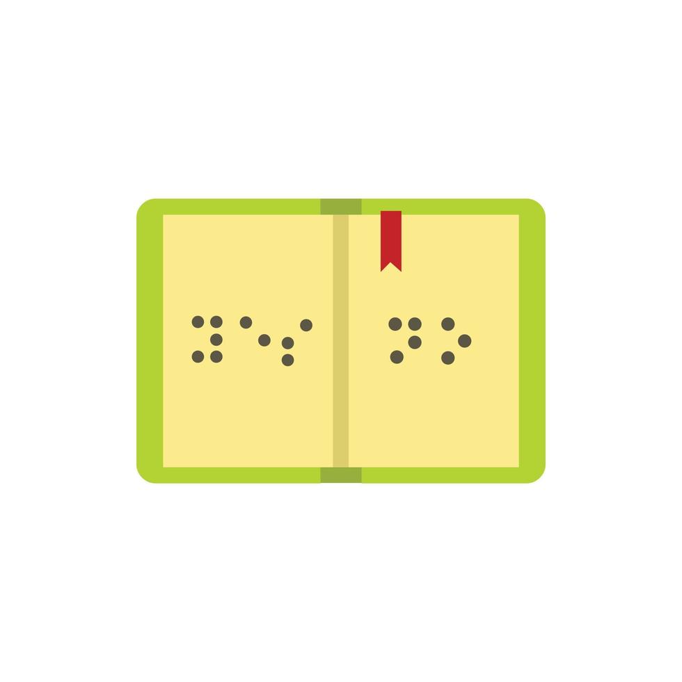 Book written in Braille icon, flat style vector