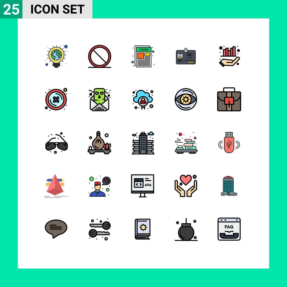 25 Creative Icons Modern Signs and Symbols of management id document identity pass Editable Vector Design Elements