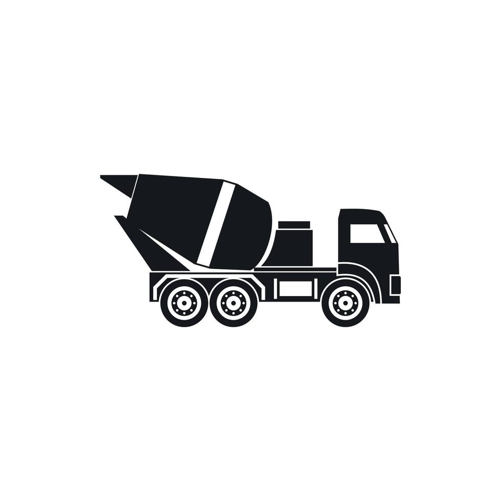 Building mixer for concrete icon, simple style vector