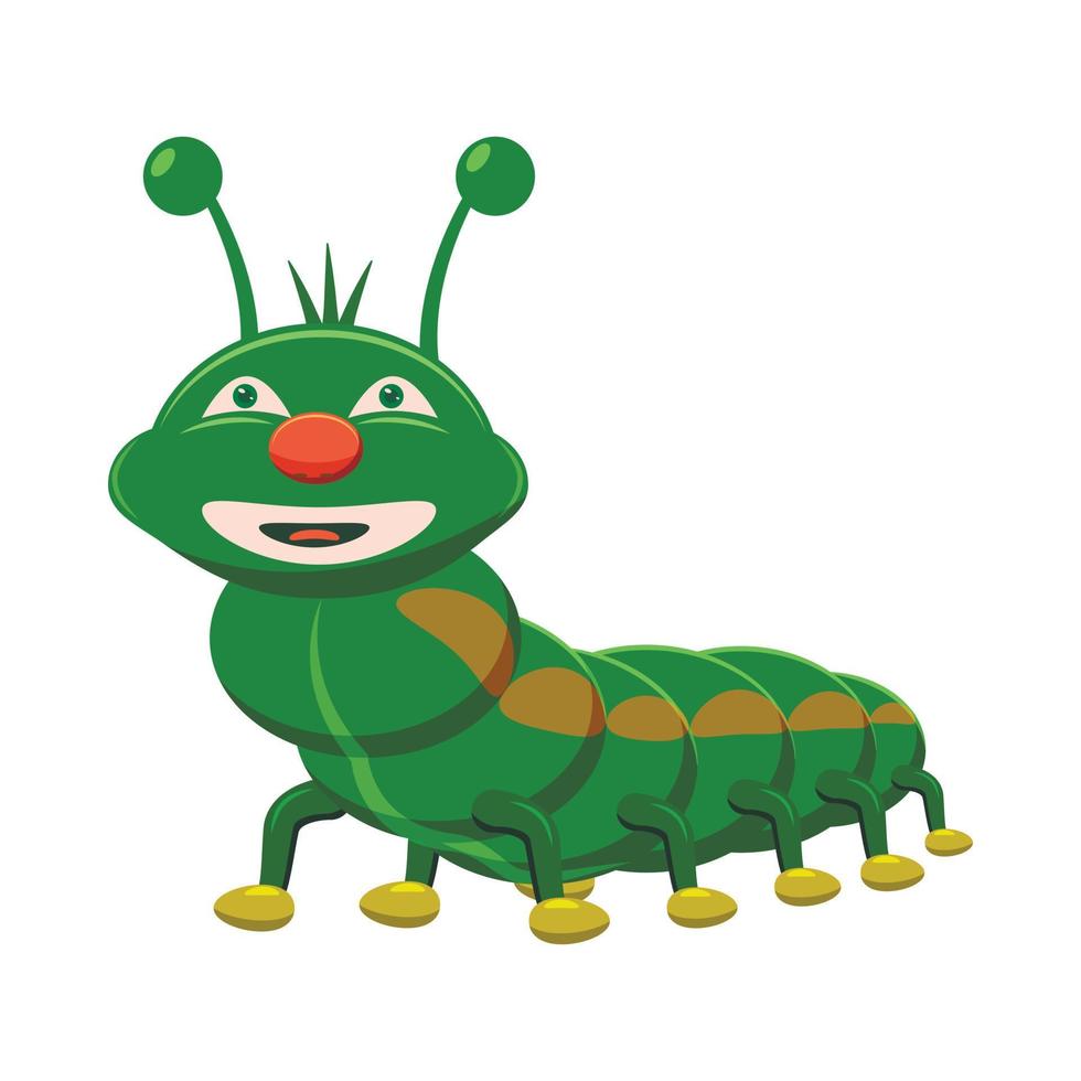 Caterpillar icon, cartoon style vector