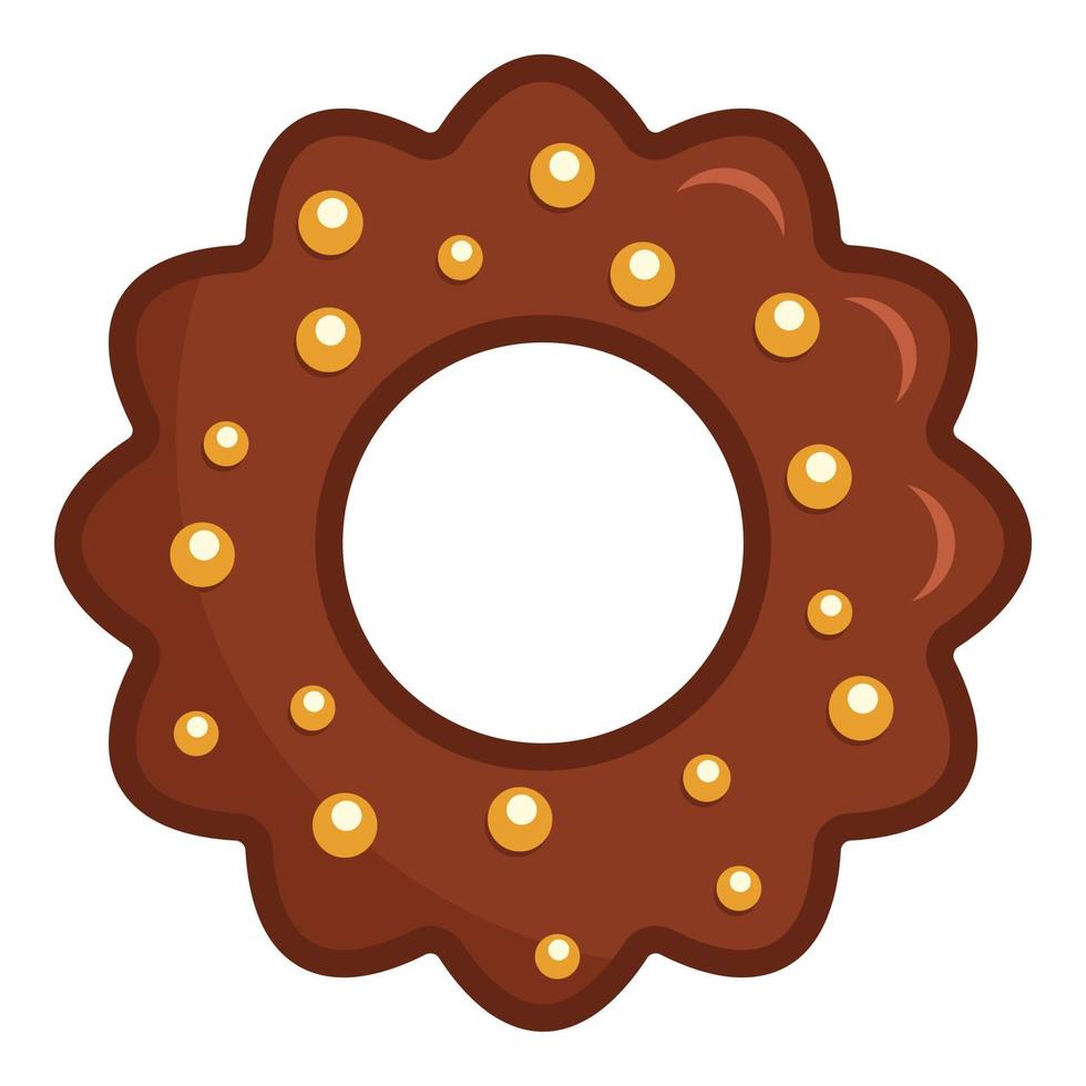 icono de galleta de chocolate, estilo plano vector