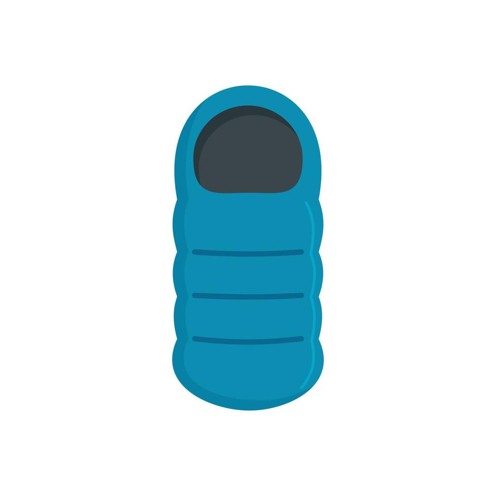 Sleeping bag icon, flat style vector