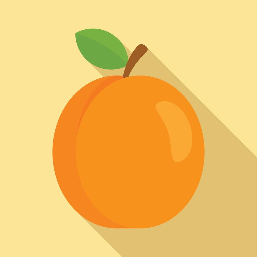 Fresh eco apricot icon, flat style vector