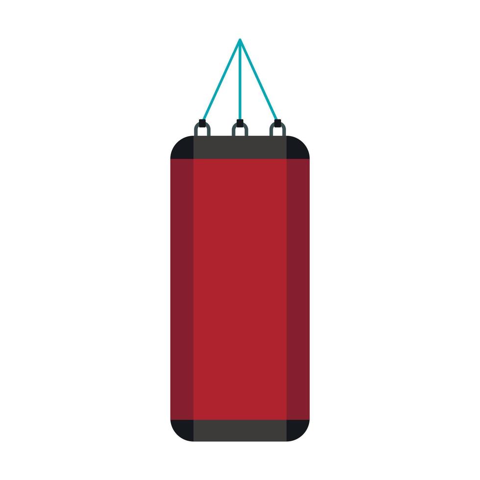 Red punching bag for boxing icon, flat style vector