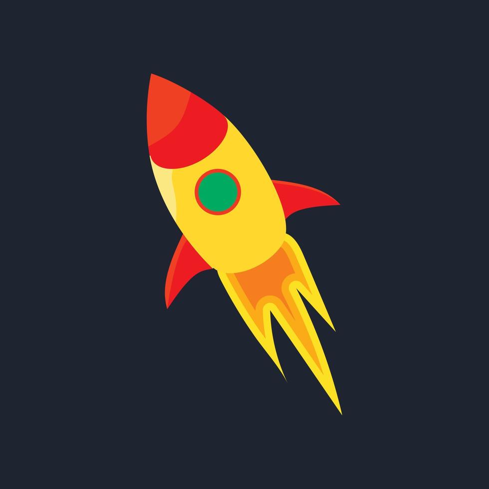Rocket in space icon, cartoon style vector