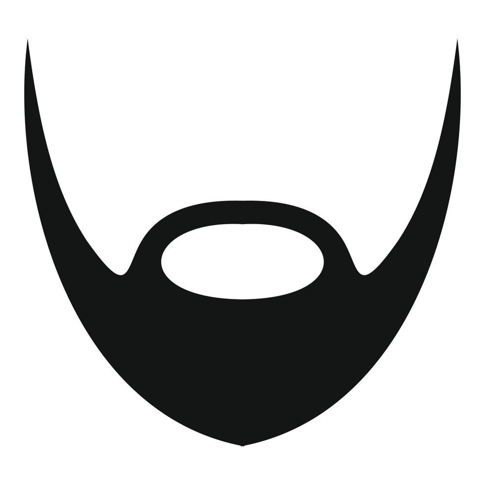 Oval beard icon, simple style. vector