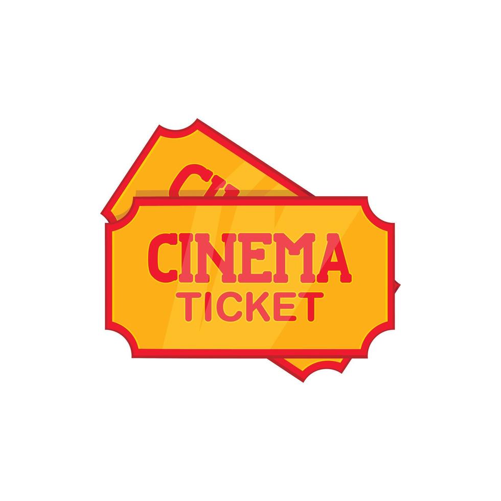 Movie ticket icon, cartoon style vector
