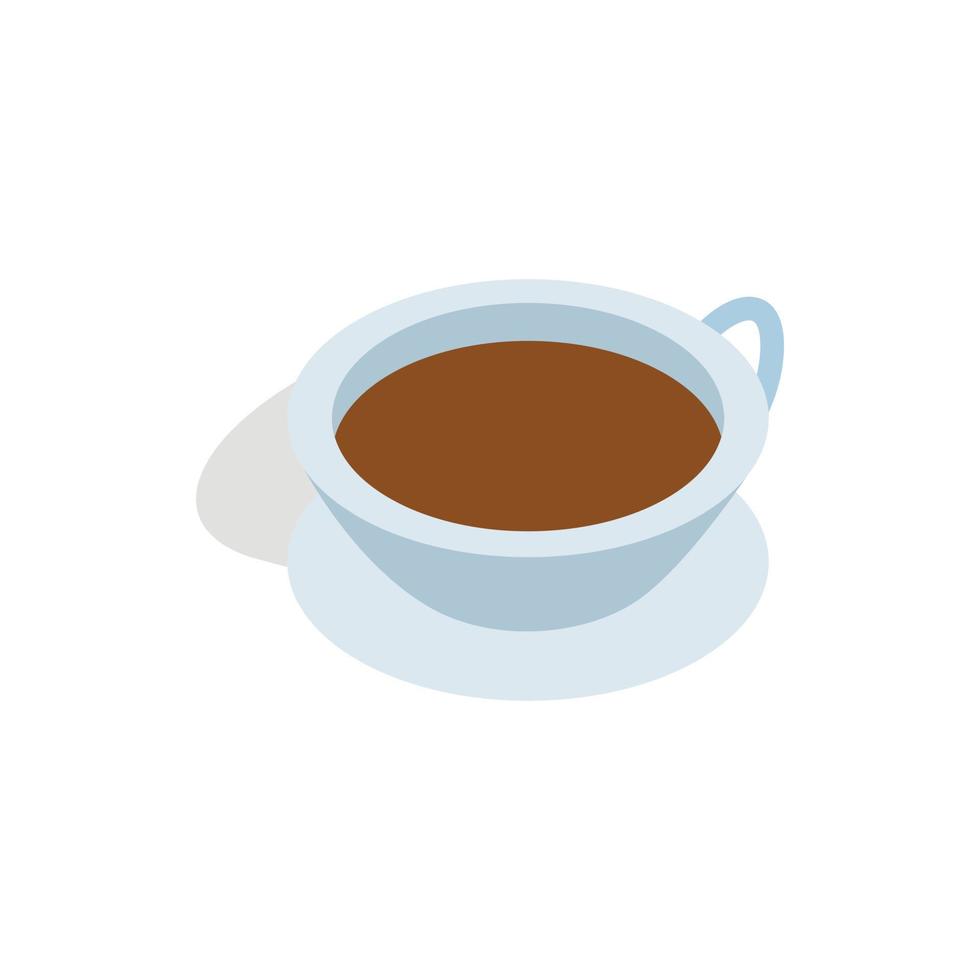 Cup of tea icon, isometric 3d style vector