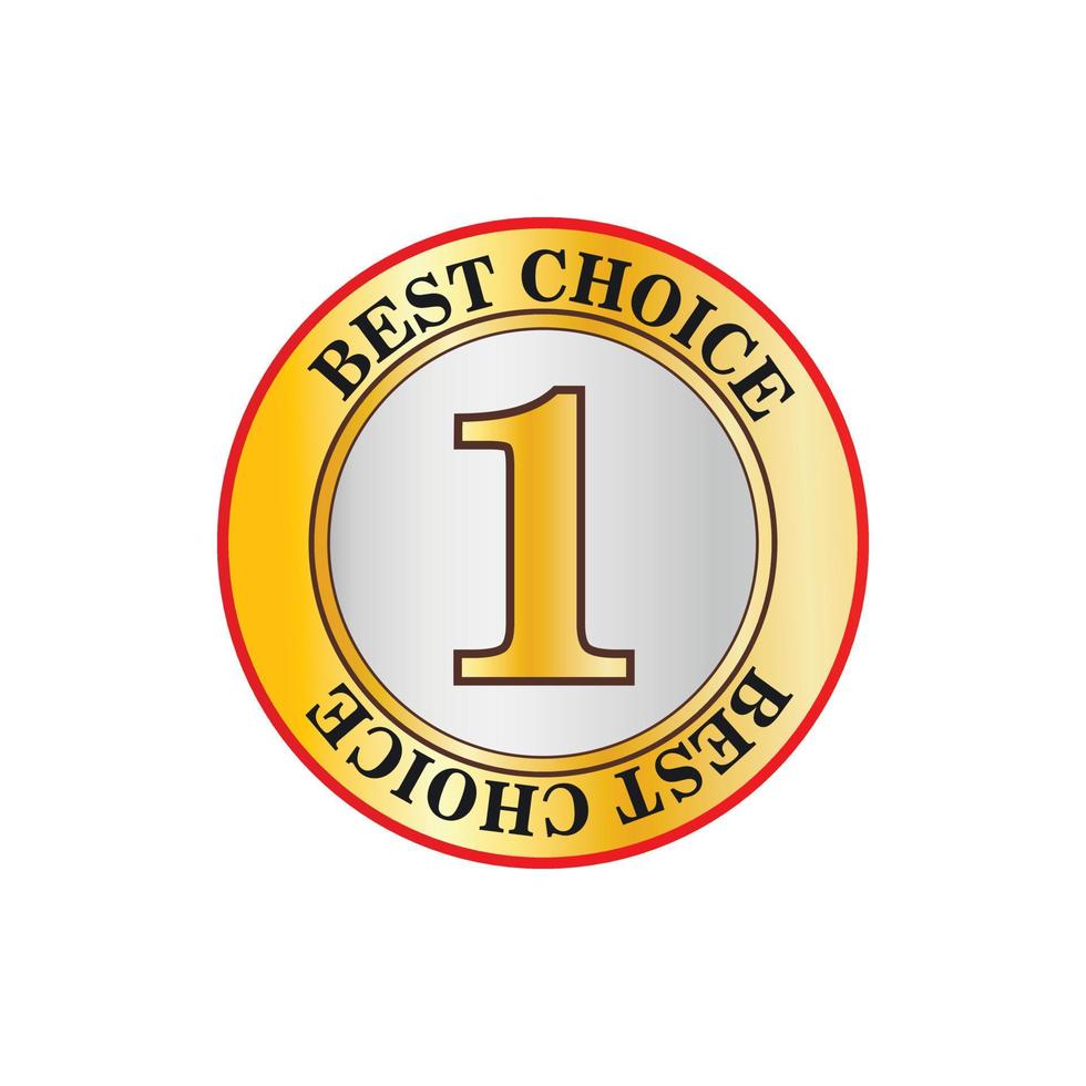Best choice with number one label icon, flat style vector