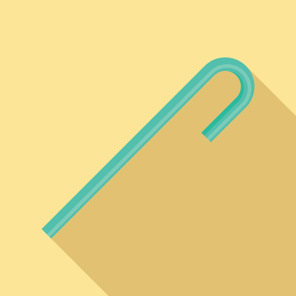 Mint green drink straw icon, flat style vector