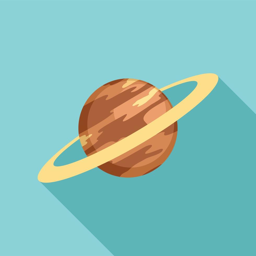 icono del planeta saturno, tipo plano vector