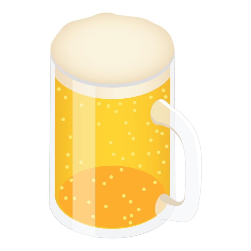 Beer mug icon, isometric style vector