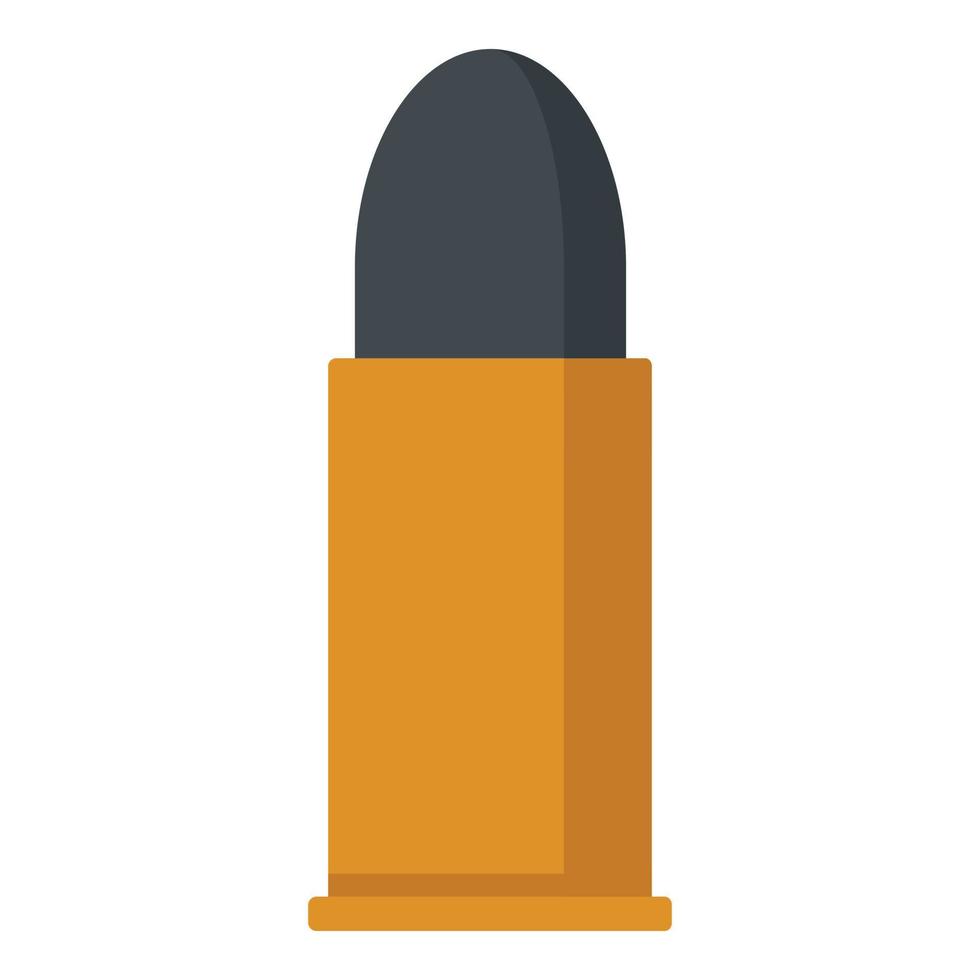 Pistol bullet icon, flat style vector