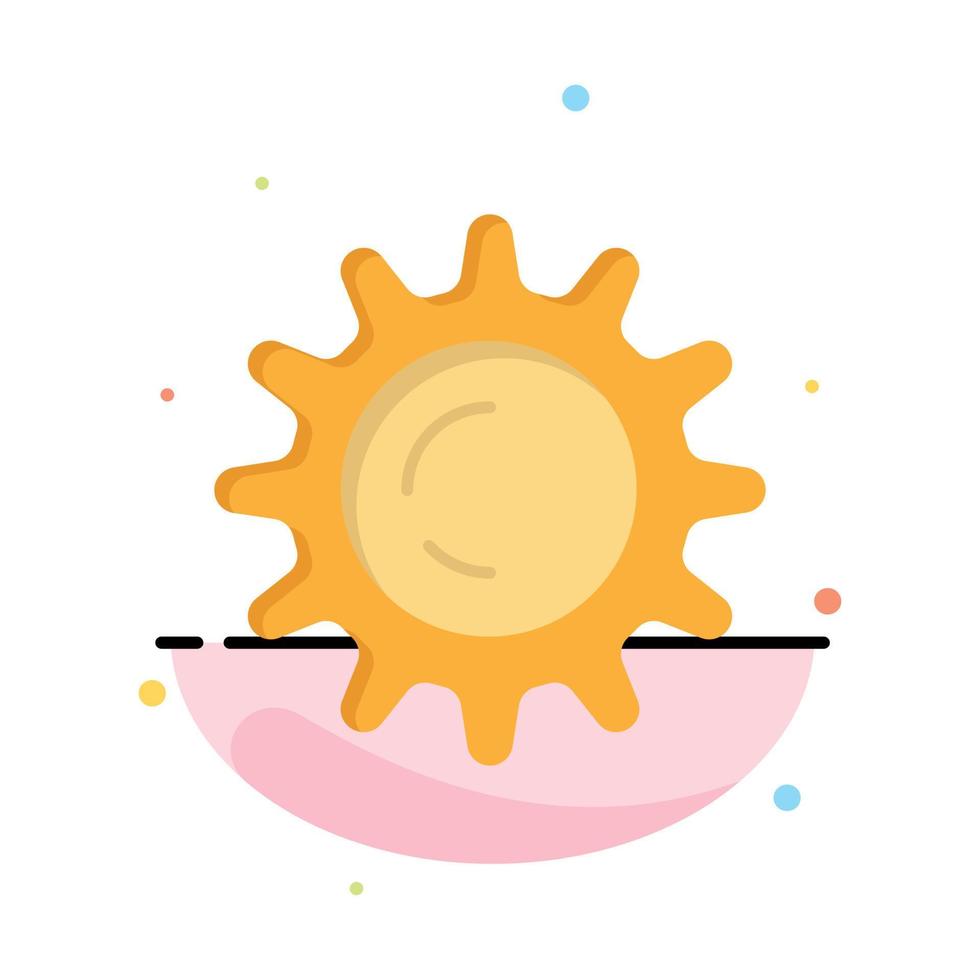 Sun Day Light Abstract Flat Color Icon Template vector