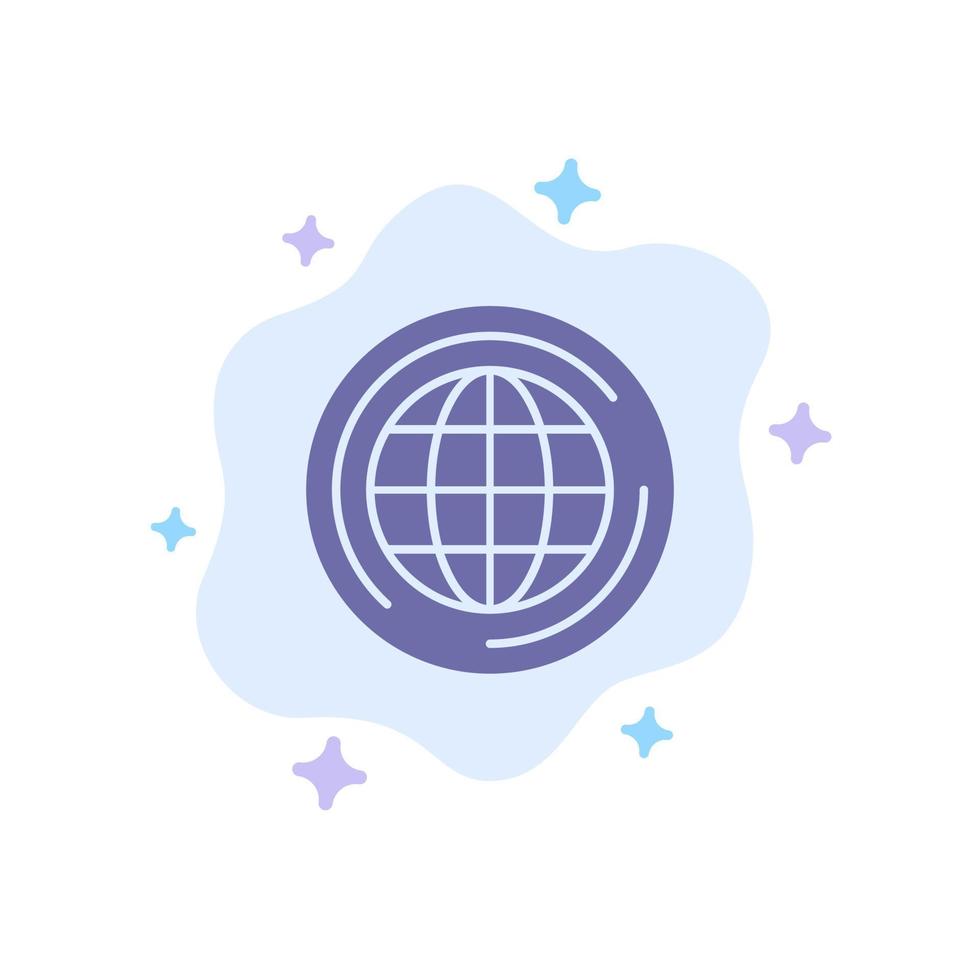 World Globe Big Think Blue Icon on Abstract Cloud Background vector