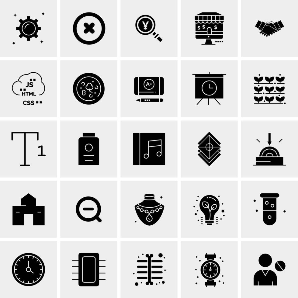 25 iconos de negocios universales vector ilustración de icono creativo para usar en proyectos relacionados con la web y dispositivos móviles