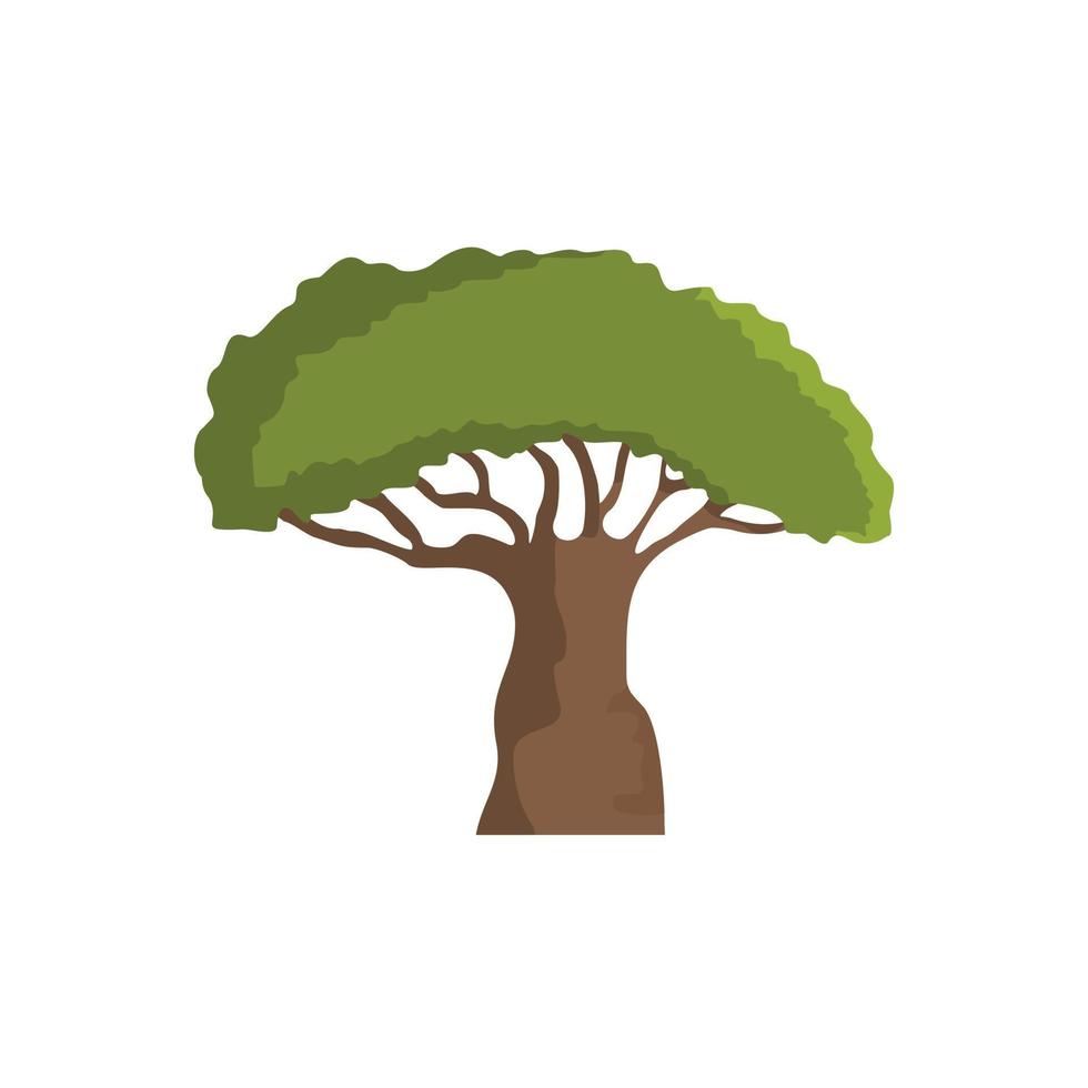 icono de árbol baobab, estilo plano vector