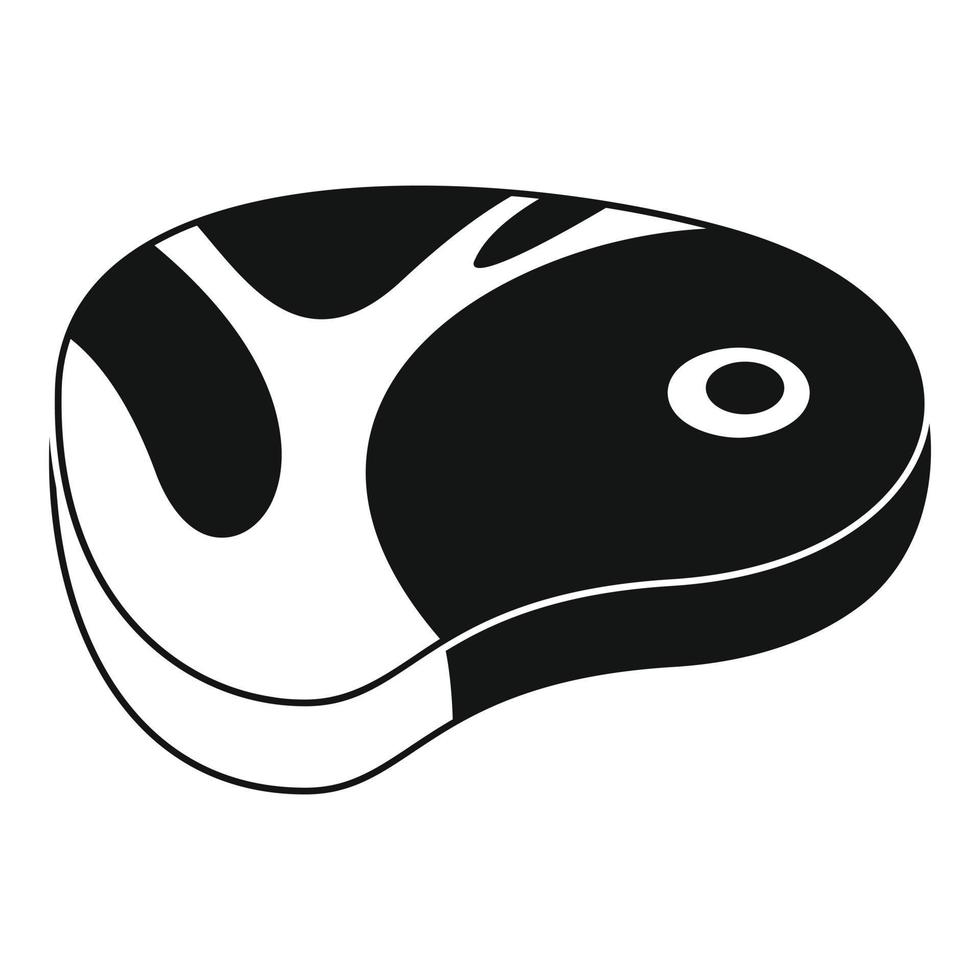 Beef steak icon, simple style vector