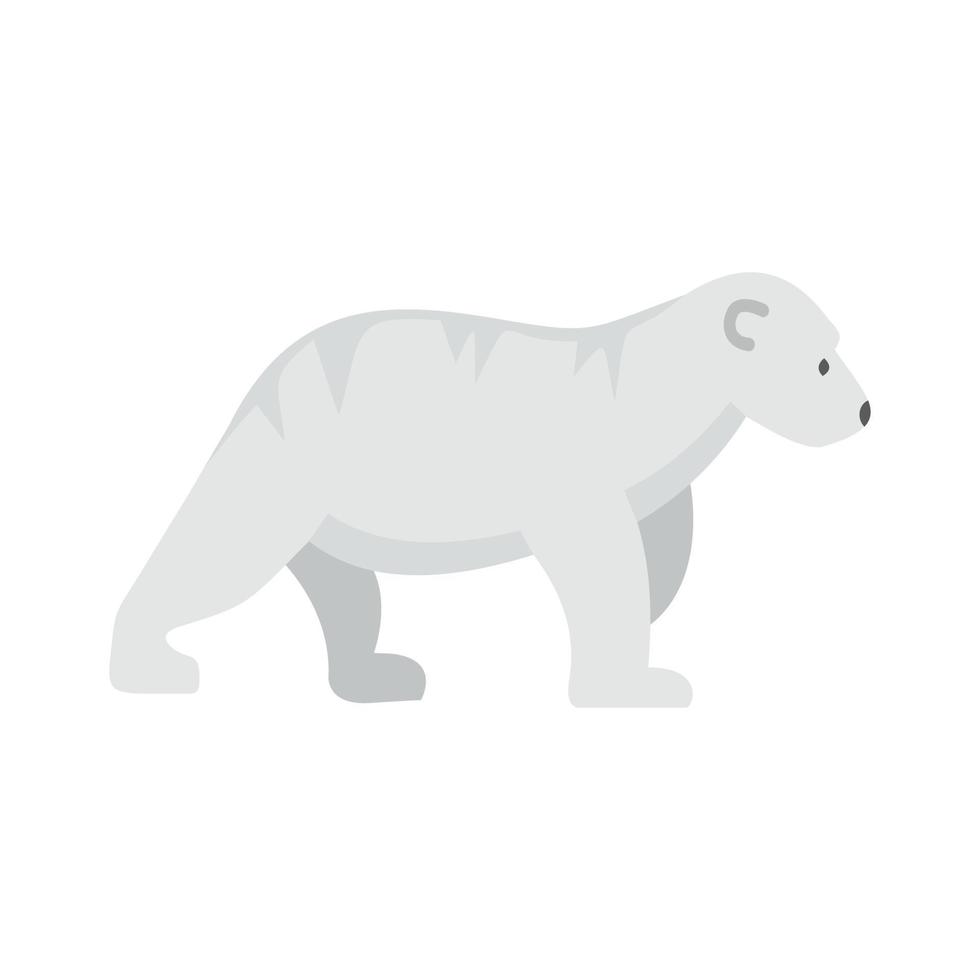 icono de niño de oso polar, estilo plano vector