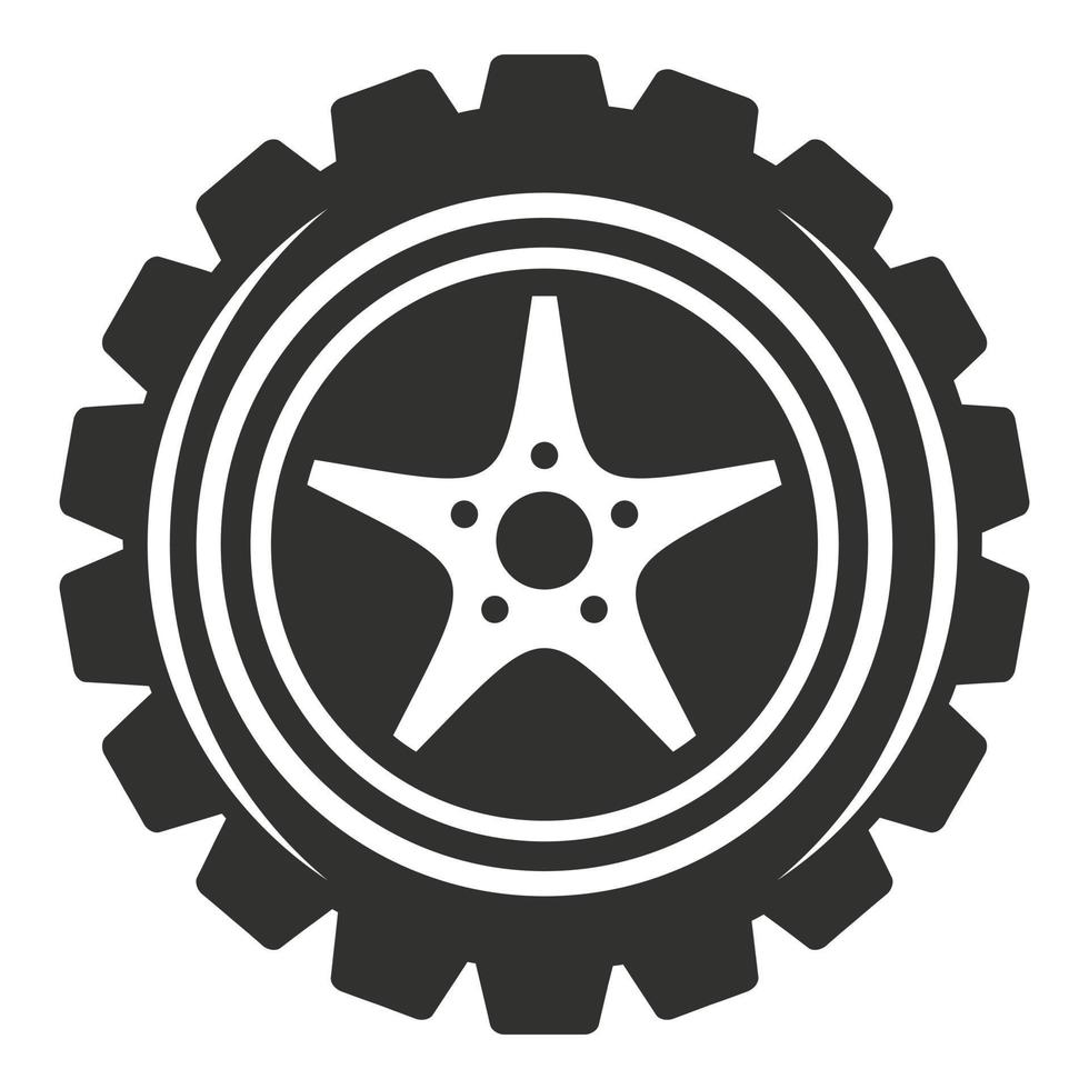 Car wheel icon, simple style vector