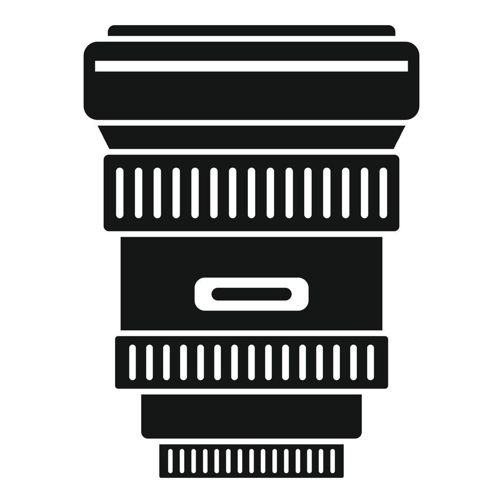 Modern lens icon, simple style vector