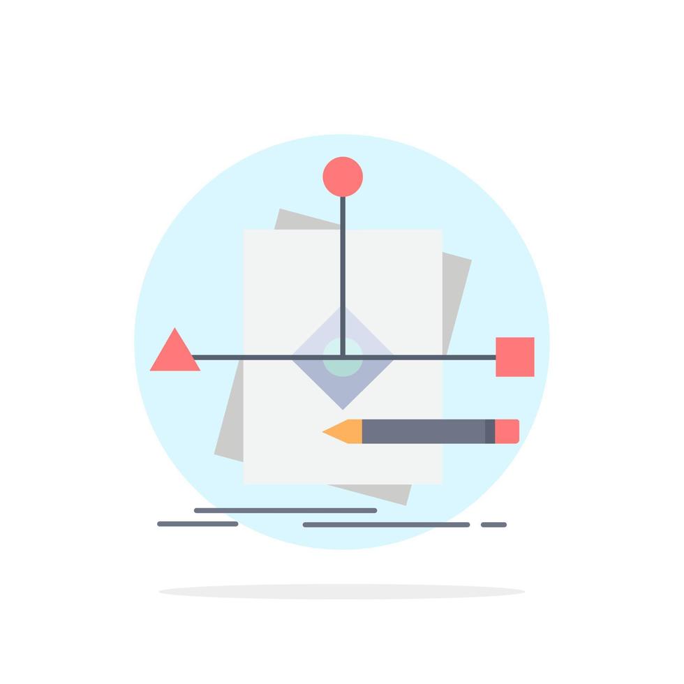 Algorithm business foretelling pattern plan Flat Color Icon Vector