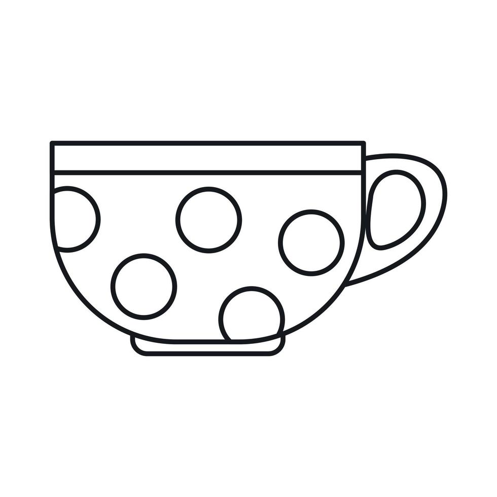 icono de taza, estilo de esquema vector