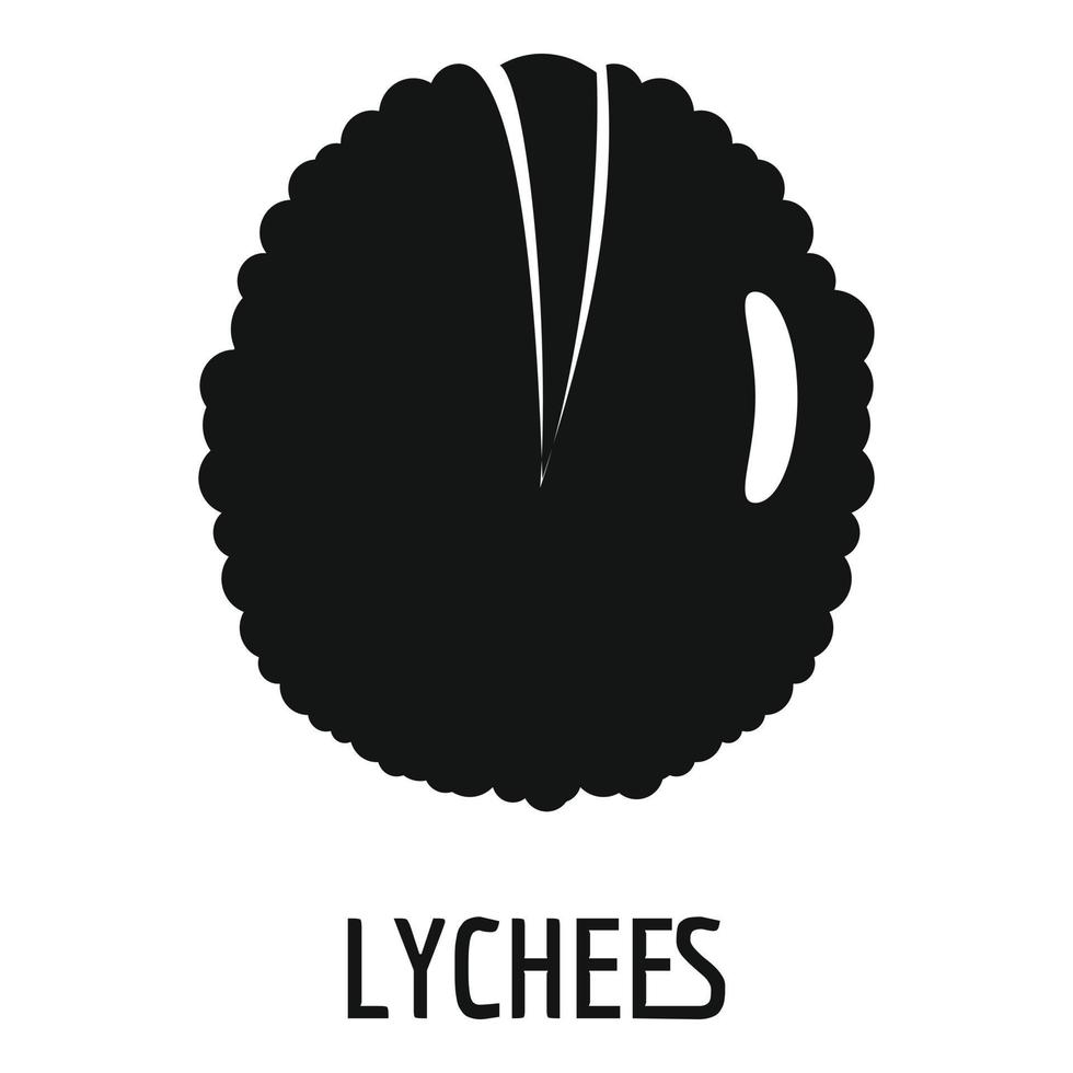 Lychee icon, simple style. vector