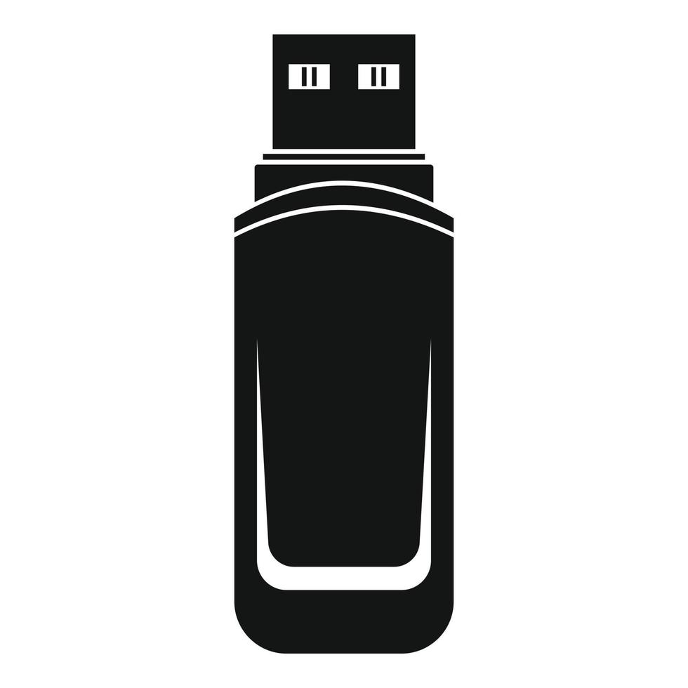 Mini flash drive icon, simple style vector