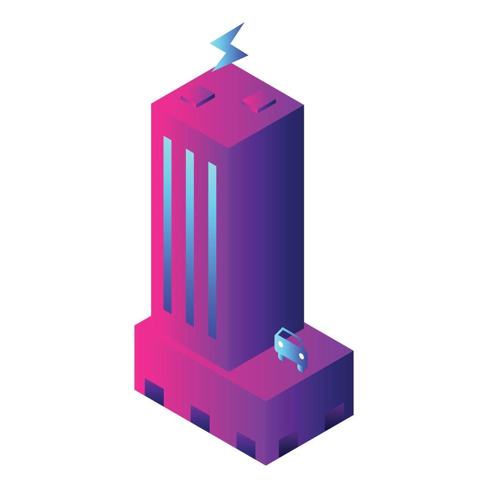 Futuristic building icon, isometric style vector