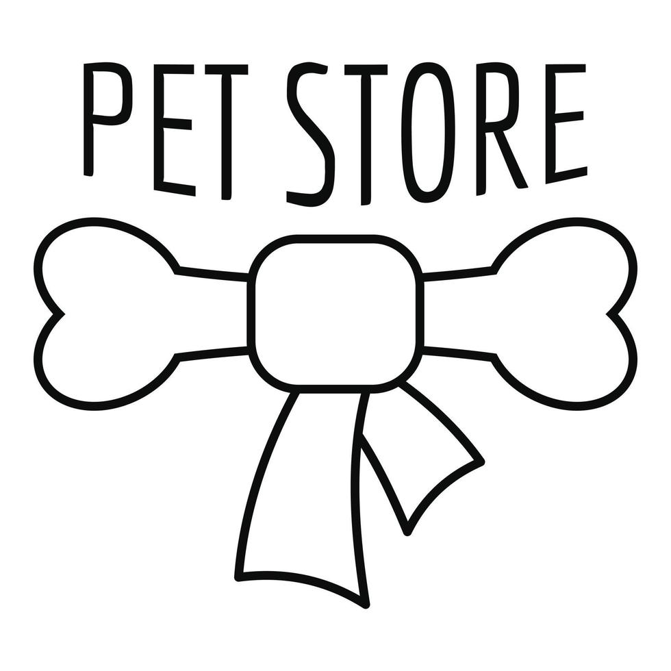 Pet store bone logo, outline style vector