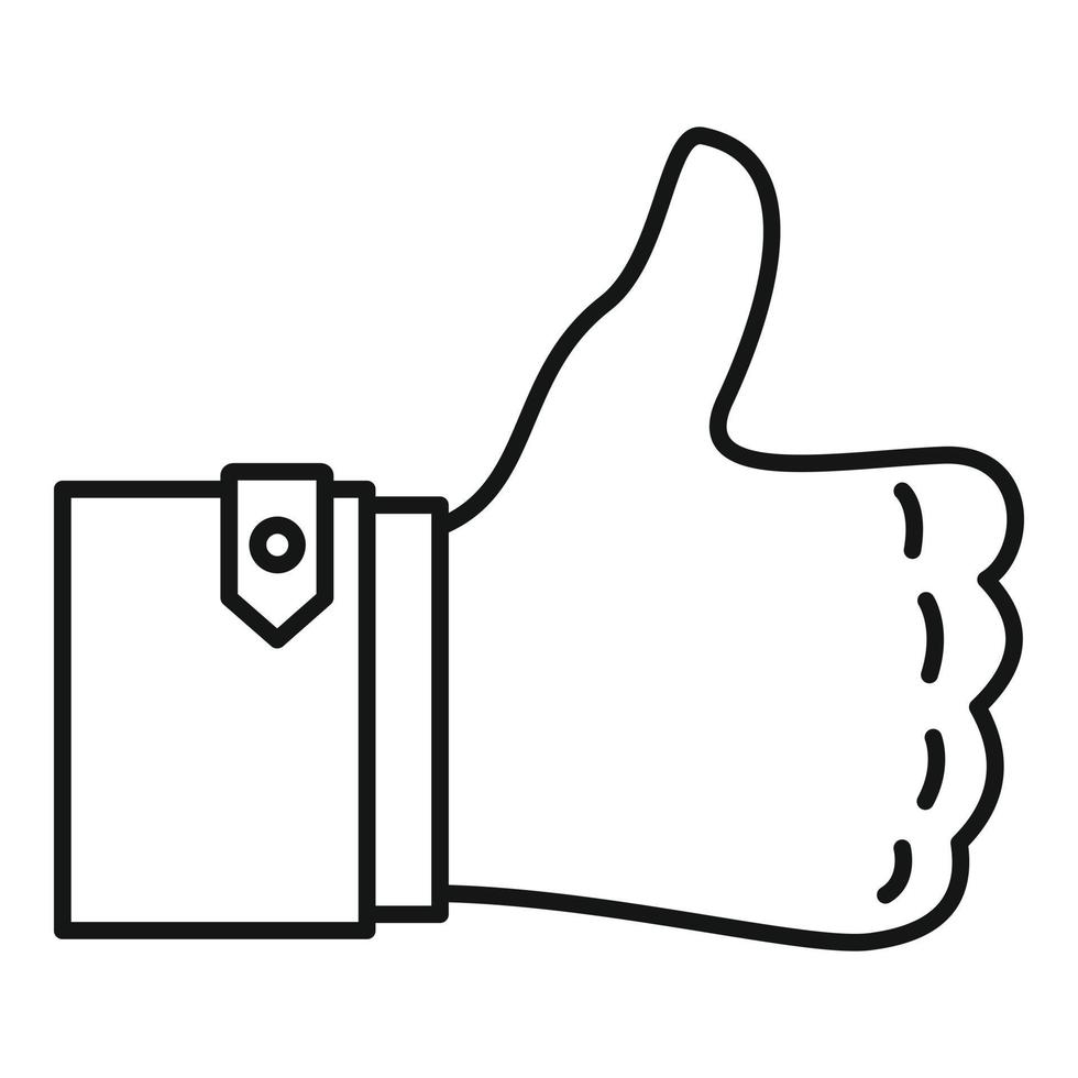 Thumb up icon, outline style vector