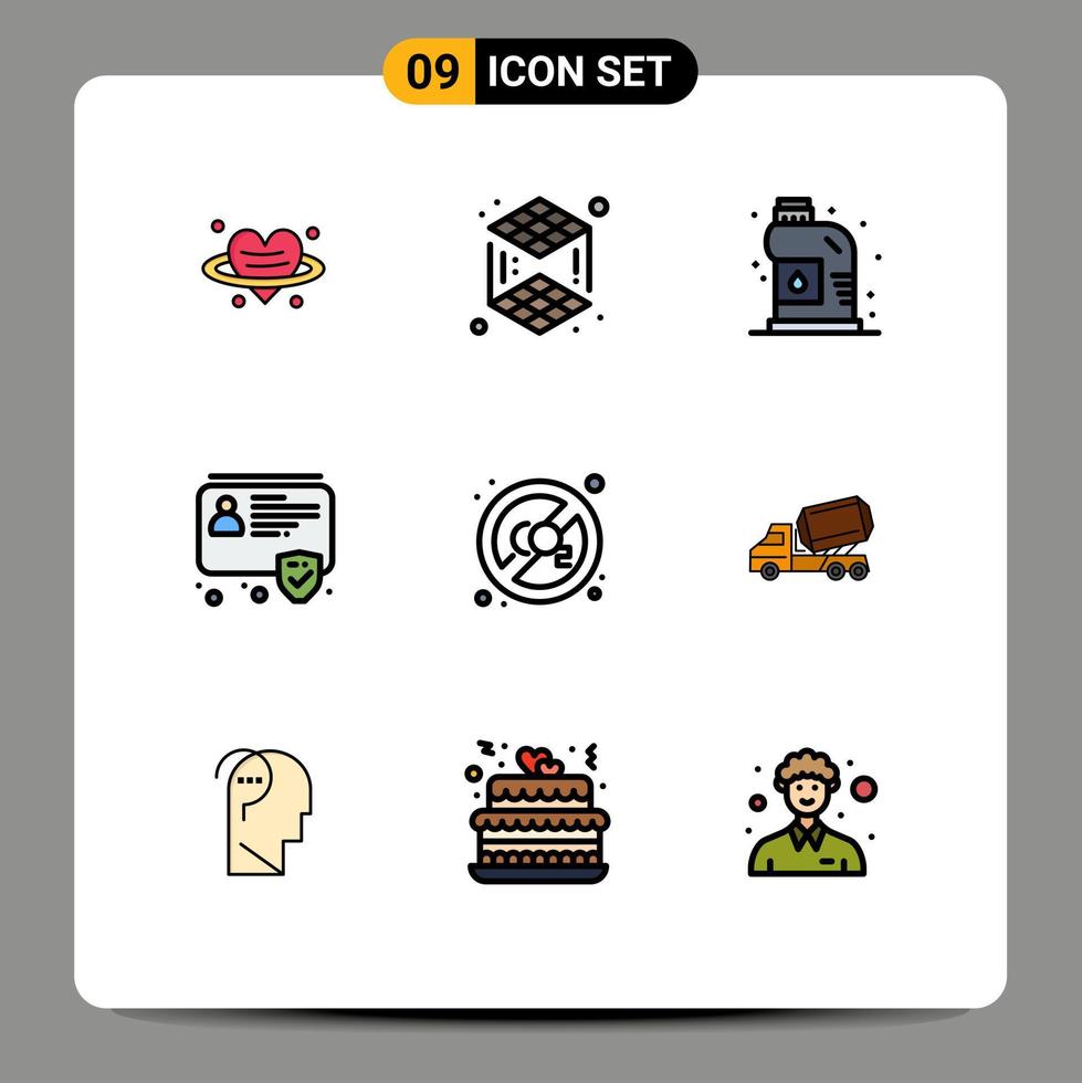 9 iconos creativos signos y símbolos modernos de contaminación co insignia de seguridad mecánica elementos de diseño vectorial editables vector