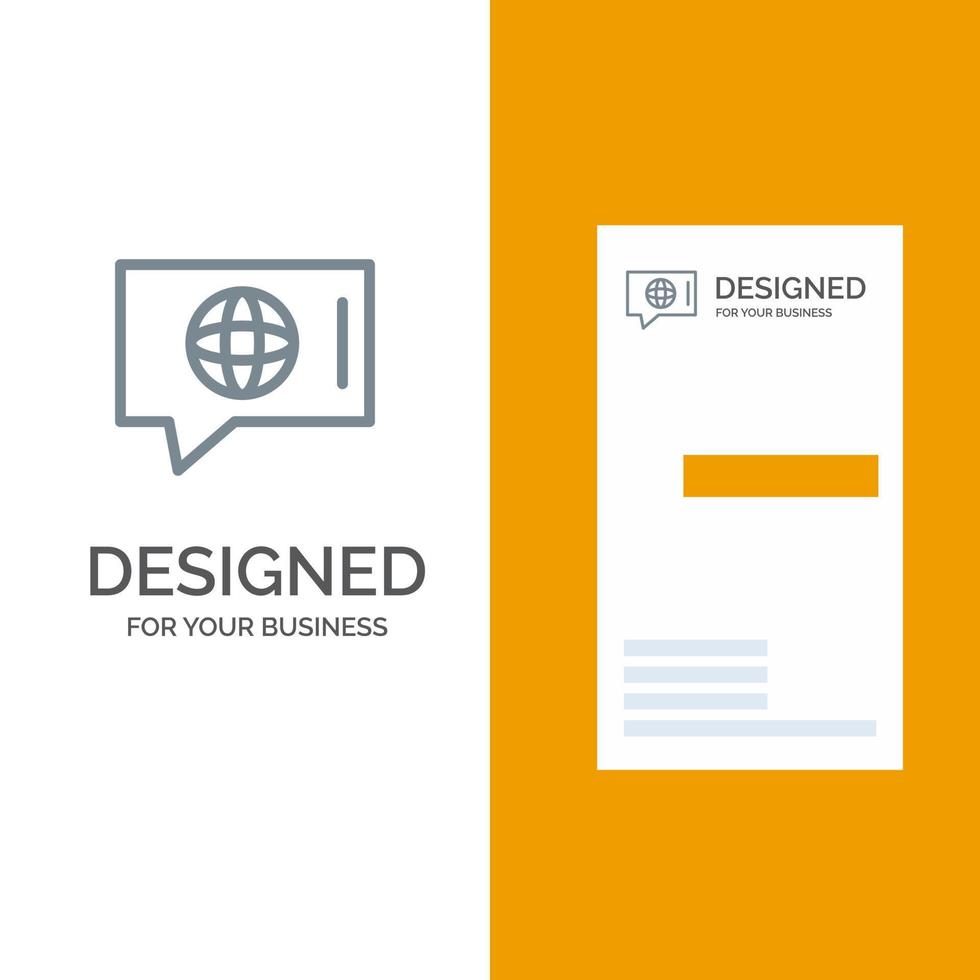 Chat World Technical Service Grey Logo Design and Business Card Template vector